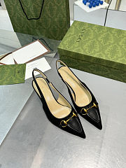  Gucci Horsebit leather slingback pumps heel 3.5 cm - 5