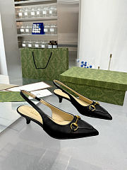  Gucci Horsebit leather slingback pumps heel 3.5 cm - 4