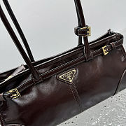 Prada Bonnie medium leather handbag in a burgundy color 32x15x13 cm - 3