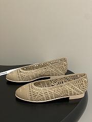 Chanel embroidered cotton ballet flats in beige - 1