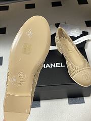 Chanel embroidered cotton ballet flats in beige - 3