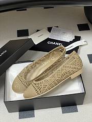 Chanel embroidered cotton ballet flats in beige - 4