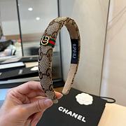 Gucci Original GG canvas hairband in beige and ebony brown - 1