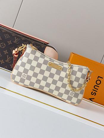 Louis Vuitton Liv Pochette in Damier Azur canvas in white 24.5x13.5x6.5 cm