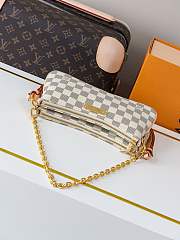 Louis Vuitton Liv Pochette in Damier Azur canvas in white 24.5x13.5x6.5 cm - 2