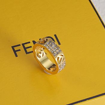 Fendi ring crystals gold