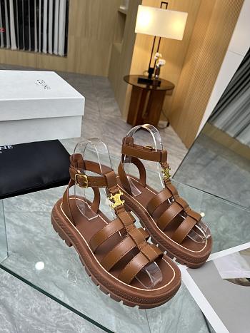 Celine Clea Triomphe Gladiator sandal in browm color