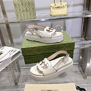 Gucci Interlocking G Sandal GG White - 2