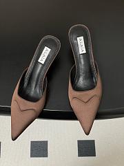 Alaïa Le Coeur 55 satin mules in brown - 6