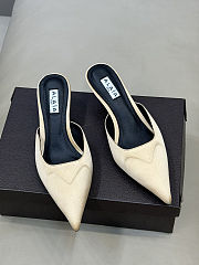 Alaïa Le Coeur 55 satin mules in beige - 6