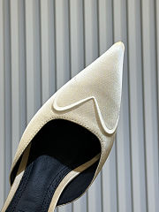 Alaïa Le Coeur 55 satin mules in beige - 4