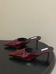Alaïa Le Coeur 55 satin mules in dark red - 1
