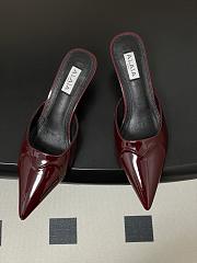 Alaïa Le Coeur 55 satin mules in dark red - 4
