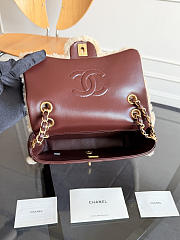  Chanel 24K Mini Shearling Flap Bag in brown lambskin with gold hardware 16 x 23.5 x7.5 cm - 3