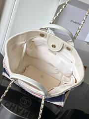 Chanel Canvas Deauville Tote bag in ecru and blue stripes 35*27*16cm - 3
