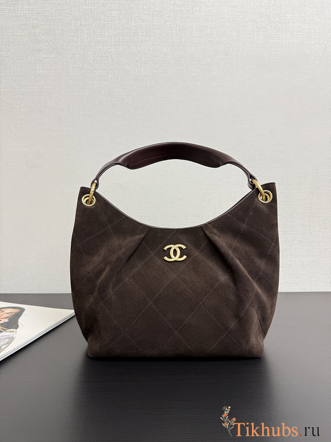 Chanel Maxi Hobo Bag in dark brown suede 32*20*9 cm - 1