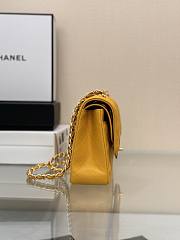 Chanel small classic double flap bag in yellow caviar leather with gold-tone hardware 25cm - 2