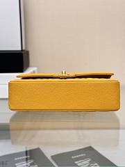Chanel small classic double flap bag in yellow caviar leather with gold-tone hardware 25cm - 3