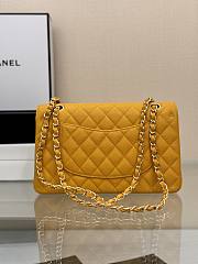 Chanel small classic double flap bag in yellow caviar leather with gold-tone hardware 25cm - 4