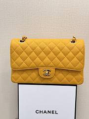 Chanel small classic double flap bag in yellow caviar leather with gold-tone hardware 25cm - 6