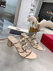  Valentino Beige Leather Rockstud Ankle Strap 60 mm - 6