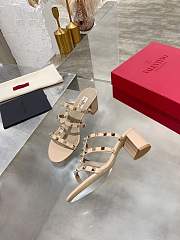  Valentino Beige Leather Rockstud Ankle Strap 60 mm - 5
