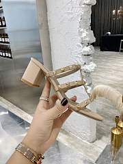  Valentino Beige Leather Rockstud Ankle Strap 60 mm - 3