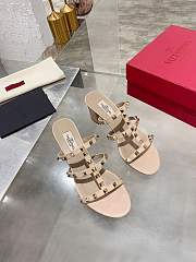 Valentino Beige Leather Rockstud Ankle Strap 60 mm - 2