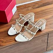 Valentino Garavani Rockstud Ivory Leather City Mule, 60mm - 6
