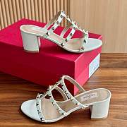 Valentino Garavani Rockstud Ivory Leather City Mule, 60mm - 4