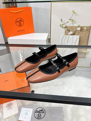 Hermès Lilia ballet flat in Nappa brown