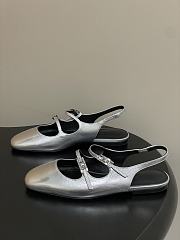 Hermes Mila slingback ballet flats in a metallic finish goatskin - 4