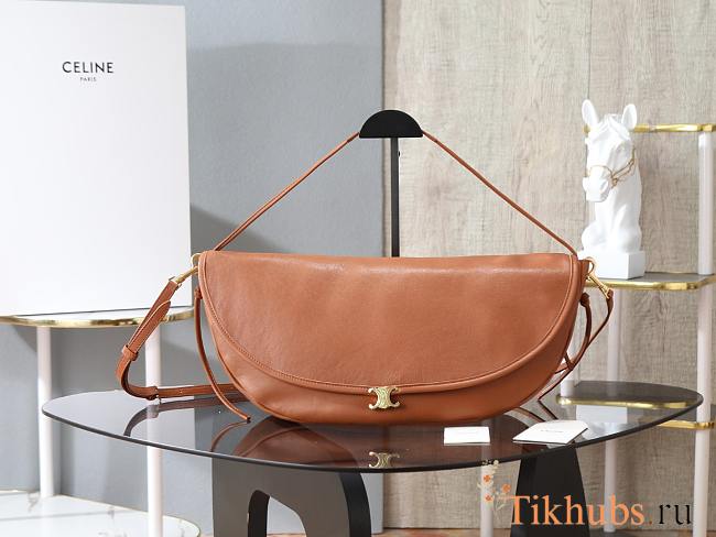 Celine Women's Brown Triomphe Crescent Bag 46×19×10 cm - 1