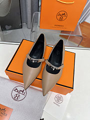 Hermès Kelly ballet flats in naturel clair calfskin leather beige - 6