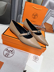 Hermès Kelly ballet flats in naturel clair calfskin leather beige - 5