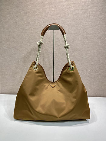 Prada Mariner large Re-Nylon shoulder bag in the brown color 48x39x14cm