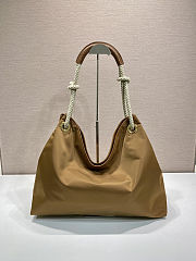 Prada Mariner large Re-Nylon shoulder bag in the brown color 48x39x14cm - 5