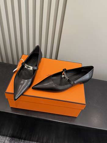 Hermès Kelly ballet flats in calfskin leather in black color