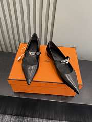 Hermès Kelly ballet flats in calfskin leather in black color - 5