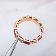 Bvlgari Serpenti Viper 18K Rose Gold, Diamond & Carnelian Ring - 4