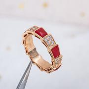 Bvlgari Serpenti Viper 18K Rose Gold, Diamond & Carnelian Ring - 2