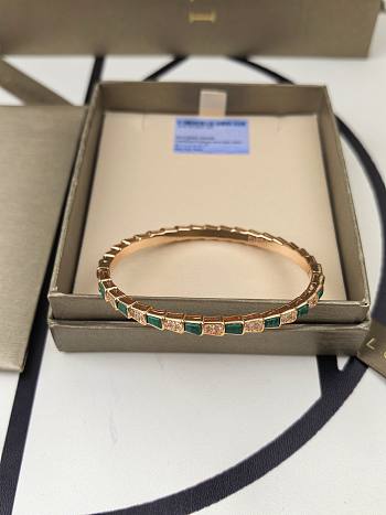 Bvlgari Serpenti Viper Bracelet rose gold with malachite and diamond 