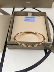 Bvlgari Serpenti Viper Bracelet rose gold with malachite and diamond  - 6