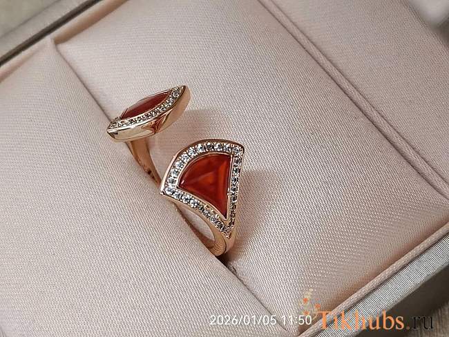 Bvlgari Rose Gold, Diamond and Carnelian Divas' Dream Ring - 1