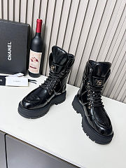 Chanel platform quilted leather combat boots - 6