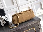 Chanel Mini Flap Bag in dark beige suede calfskin with gold-tone metal hardware 14x20x6 cm - 3