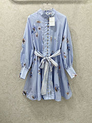 Zimmermann Hypnotic floral-print linen mini dress blue color  - 1