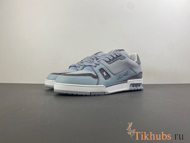 Louis Vuitton LV trainer, greyish-jade color - 1