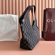 Gucci Giglio large tote bag in black GG denim 50x 47x14cm  - 6