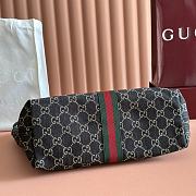 Gucci Giglio large tote bag in black GG denim 50x 47x14cm  - 3